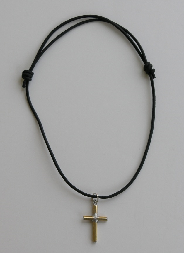 Necklace - cross - brass and solder